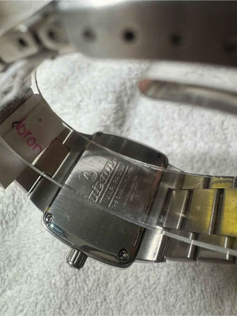 Nixon Stainless Steel Watch with Lime Yellow Dial